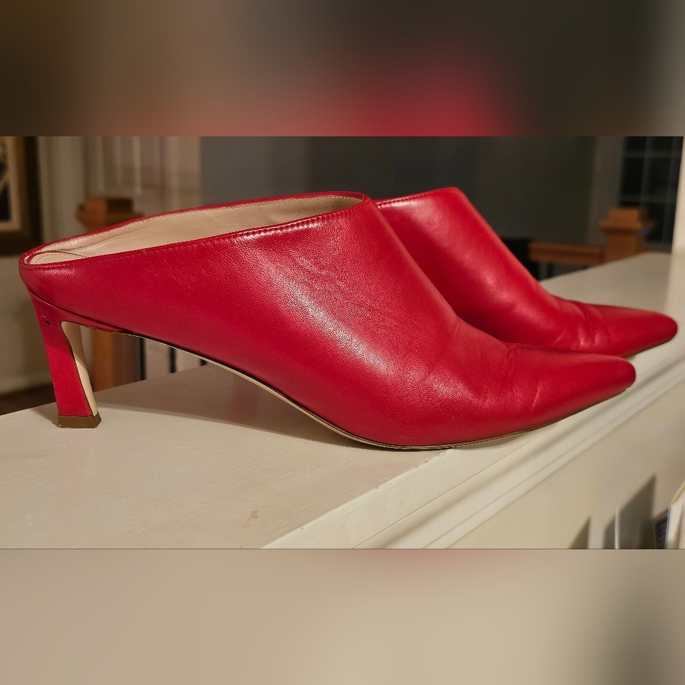 Stuart Weitzman Mira Red Leather Mules US11 M Retail $498-bing - Picture 9 of 15